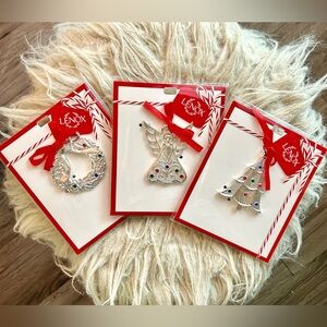 Jeweled Charm Ornaments (Set Of 3)